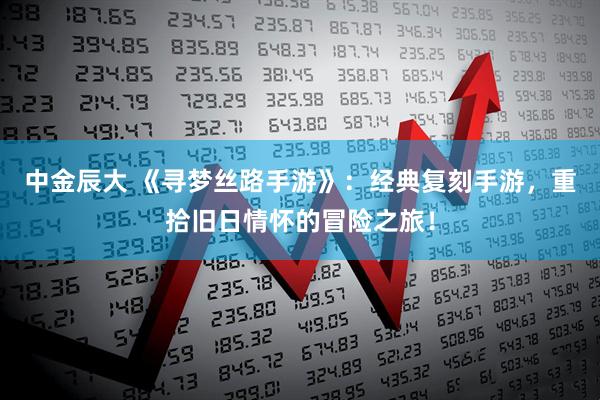 中金辰大 《寻梦丝路手游》：经典复刻手游，重拾旧日情怀的冒险之旅！
